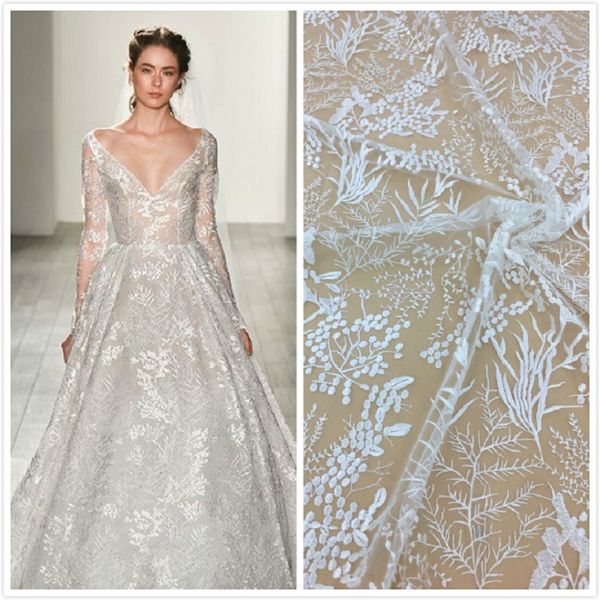 african lace fabric floral lace white lace fabric with flowers 5 yards for wedding dress, White;gold
african lace fabric floral lace white lace fabric with flowers 5 yards for wedding dress, White;gold
