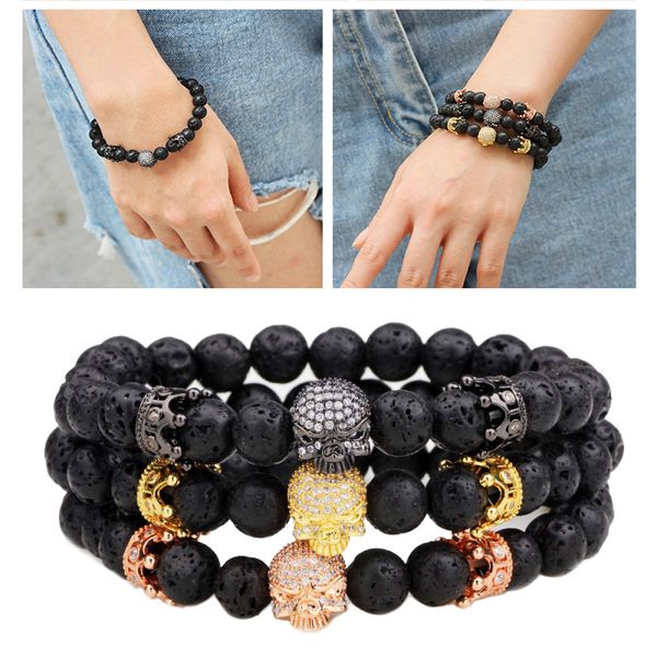 fashion 7 chakra natural lava stone bracelets black crown cubic zircon skull men and women bracelet fba drop shipping d420s
fashion 7 chakra natural lava stone bracelets black crown cubic zircon skull men and women bracelet fba drop shipping d420s