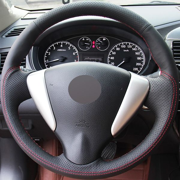 black genuine leather hand-stitched car steering wheel cover for nissan tiida sylphy sentra versa note 2014-2017
black genuine leather hand-stitched car steering wheel cover for nissan tiida sylphy sentra versa note 2014-2017