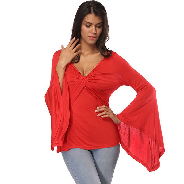 autumn new style t-shirt blouse plus size fashion loose horn sleeve blouses t-shirts europe and america v-neck t-shirt s l xl, White
autumn new style t-shirt blouse plus size fashion loose horn sleeve blouses t-shirts europe and america v-neck t-shirt s l xl, White