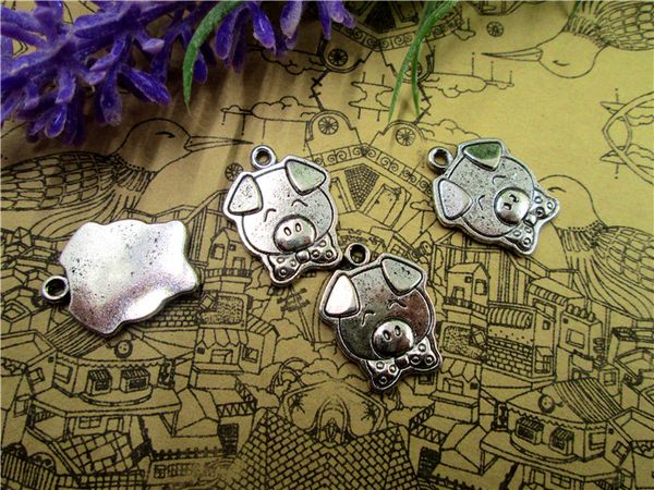 45pcs-pig charms, antique tibetan silver tone too cute pig with bowtie charm pendant, animals 16x20mm, Bronze;silver
45pcs-pig charms, antique tibetan silver tone too cute pig with bowtie charm pendant, animals 16x20mm, Bronze;silver
