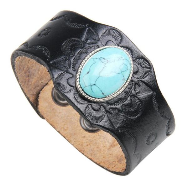 2021 new punk rock wide genuine leather bracelet withturquoise wristband leather bangle jewelry for gift, Black
2021 new punk rock wide genuine leather bracelet withturquoise wristband leather bangle jewelry for gift, Black