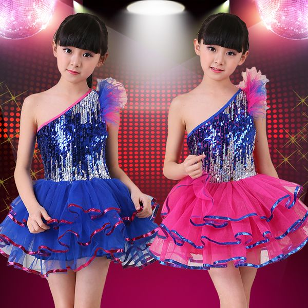 new children's costumes jazz dance clothes for girls dance suit kids costumes sequined veil dresses, Black;red
new children's costumes jazz dance clothes for girls dance suit kids costumes sequined veil dresses, Black;red
