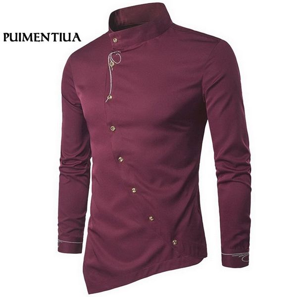 puimentiua stand collar long sleeve embroidery men shirt casual asymmetry shirt fit male cotton vintage camisa hombre, White;black
puimentiua stand collar long sleeve embroidery men shirt casual asymmetry shirt fit male cotton vintage camisa hombre, White;black