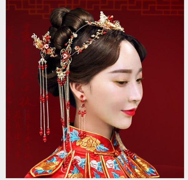 2019 headwear 2018 new style costume headwear wedding chinese bride red tassel hair set costume accessories, Slivery;golden
2019 headwear 2018 new style costume headwear wedding chinese bride red tassel hair set costume accessories, Slivery;golden