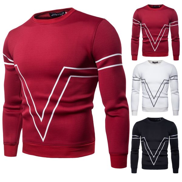 Mens V Printed Casual Pullovers Male Crew Neck Long Sleeve Tops Spring Autumn Slim Fit Sweatshirts
Mens V Printed Casual Pullovers Male Crew Neck Long Sleeve Tops Spring Autumn Slim Fit Sweatshirts