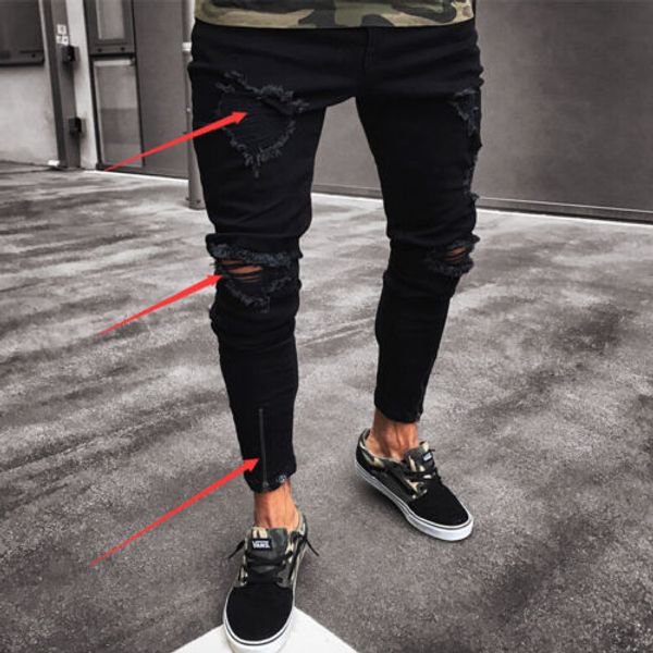 thefound fashion men ripped skinny jeans destroyed frayed jeans slim fit denim pant jean zipper, Blue
thefound fashion men ripped skinny jeans destroyed frayed jeans slim fit denim pant jean zipper, Blue