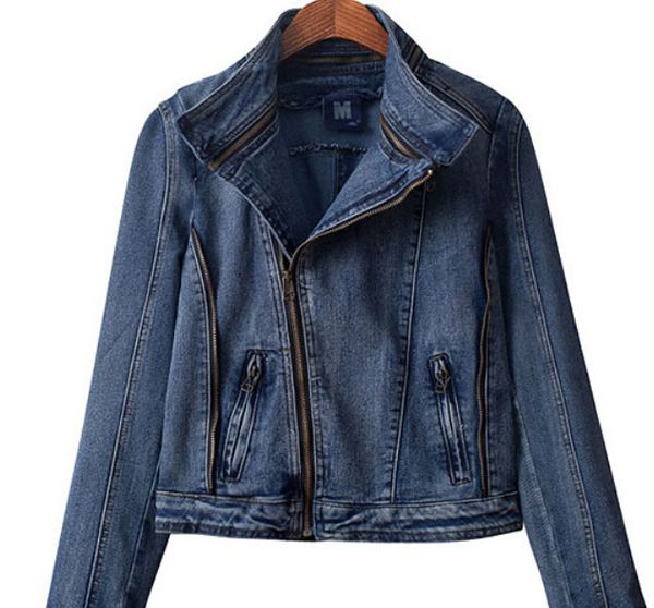 wholesale- new autumn wash denim jacket women's motorcycle jacket lapel zipper slim long-sleeved coat, Black;brown
wholesale- new autumn wash denim jacket women's motorcycle jacket lapel zipper slim long-sleeved coat, Black;brown
