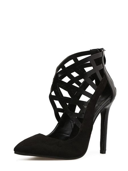 women pumps gladiator ankle boots ladies thin high heels woman pointed toe hollow shoes, Black
women pumps gladiator ankle boots ladies thin high heels woman pointed toe hollow shoes, Black