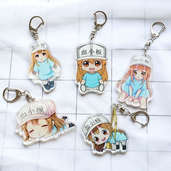 1pcs anime hataraku saibou for men women erythrocyte platelet key chain ring holder pendants acrylic leukocyte red blood cell, Silver 
1pcs anime hataraku saibou for men women erythrocyte platelet key chain ring holder pendants acrylic leukocyte red blood cell, Silver