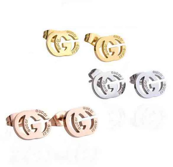 Fashion Brand Letters Gu Logo Earrings 3 Colors Steel Titanium Letters Er Studs For Women Girl Wedding Earring Jewelry
Fashion Brand Letters Gu Logo Earrings 3 Colors Steel Titanium Letters Er Studs For Women Girl Wedding Earring Jewelry