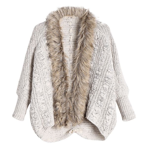 wipalo spring autumn kintted cardigan faux fur open front cardigans women knit sweater casual cotton knitted jumpers pull femme, White;black
wipalo spring autumn kintted cardigan faux fur open front cardigans women knit sweater casual cotton knitted jumpers pull femme, White;black