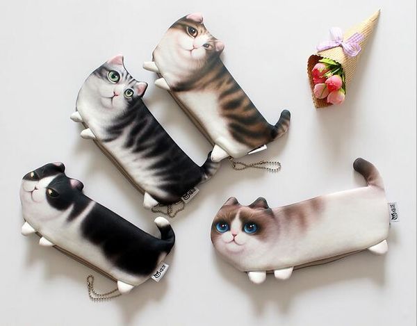 new kawaii novelty simulation cartoon cat pencil case soft cloth school stationery pen bag gift for girl boy student 
new kawaii novelty simulation cartoon cat pencil case soft cloth school stationery pen bag gift for girl boy student