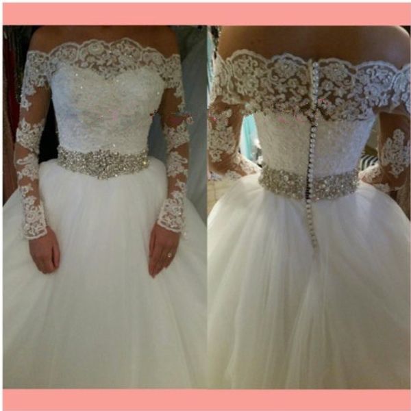 off shoulder lace tulle ball gown wedding dresses crystal bridal gowns lace up wedding gowns custom made, White
off shoulder lace tulle ball gown wedding dresses crystal bridal gowns lace up wedding gowns custom made, White