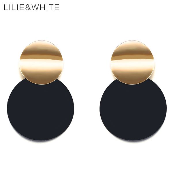 lilie&white 2018 two smooth curve twisted disk drop earrings gold color and black plating metal earrings for women jewelry hc, Silver
lilie&white 2018 two smooth curve twisted disk drop earrings gold color and black plating metal earrings for women jewelry hc, Silver