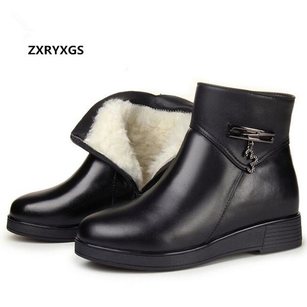 100% natural full genuine leather boots for women shoes wool warm snow boots 2018 fashion winter women non-slip flat, Black
100% natural full genuine leather boots for women shoes wool warm snow boots 2018 fashion winter women non-slip flat, Black