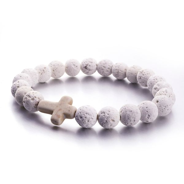 new style 8mm lava rock stone cross bracelets elastic bracelet lava essential oil perfume diffuser bracelets, Black
new style 8mm lava rock stone cross bracelets elastic bracelet lava essential oil perfume diffuser bracelets, Black