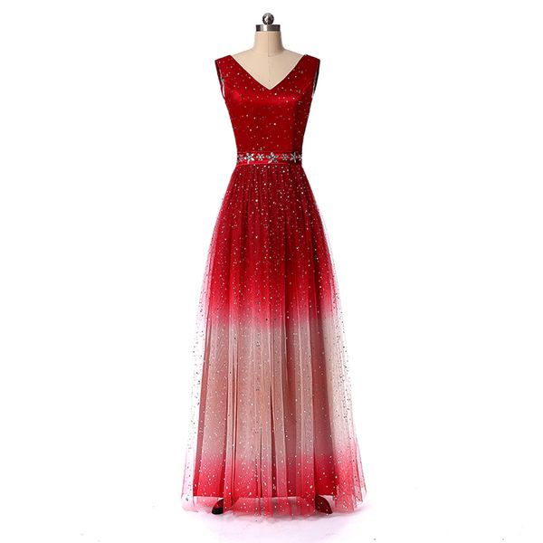 2019 new long gradient evening prom dresses chiffon a line beaded plus size floor-length ombre formal party gown qc1244, Black
2019 new long gradient evening prom dresses chiffon a line beaded plus size floor-length ombre formal party gown qc1244, Black