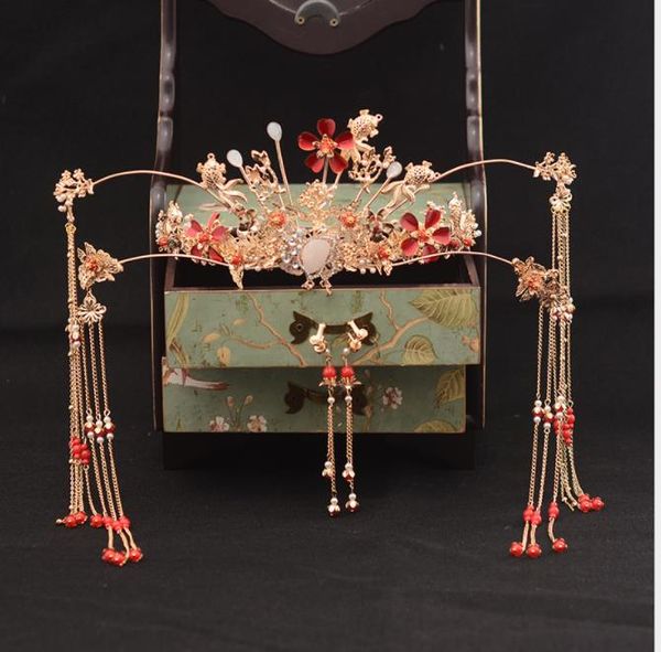 head hoop flower crown, women's red pearl flower wedding headwear, chinese antique bride accessories accessories, Slivery;golden
head hoop flower crown, women's red pearl flower wedding headwear, chinese antique bride accessories accessories, Slivery;golden