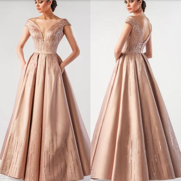 2019 designer bling prom dresses cap sleeves v neck shiny sequins a line evening dresses with pockets floor length formal gowns custom made, Black
2019 designer bling prom dresses cap sleeves v neck shiny sequins a line evening dresses with pockets floor length formal gowns custom made, Black