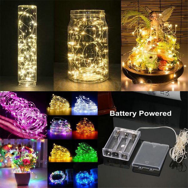 

1m 2m 3m 5m 10m led string lights battery operation led copper wire decoration starry fairy light holiday wedding light