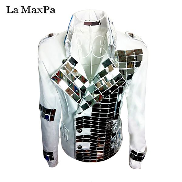 la maxpa 2017 new style male singer dj stage costume club bar mirror face sequins ornament white suit performance costume yy12, Black;red
la maxpa 2017 new style male singer dj stage costume club bar mirror face sequins ornament white suit performance costume yy12, Black;red