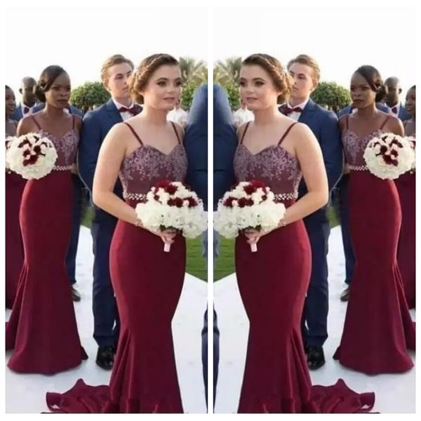 2021 spaghetti strips mermaid burgundy long bridesmaid dresses african lace maid of honor gowns wedding guest dresses custom, White;pink
2021 spaghetti strips mermaid burgundy long bridesmaid dresses african lace maid of honor gowns wedding guest dresses custom, White;pink