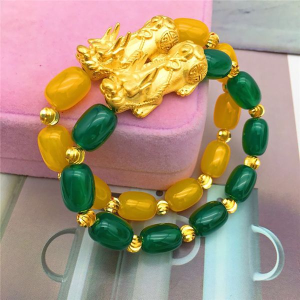 new styles handmade beaded jewelry green color yellow color long round bead money coin bracelet, Black
new styles handmade beaded jewelry green color yellow color long round bead money coin bracelet, Black