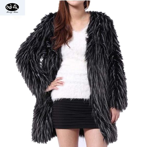women's fur & faux hongmiao 2021 fashion autumn and winter coat imitation peacock hair outer ladies black cardigan
women's fur & faux hongmiao 2021 fashion autumn and winter coat imitation peacock hair outer ladies black cardigan