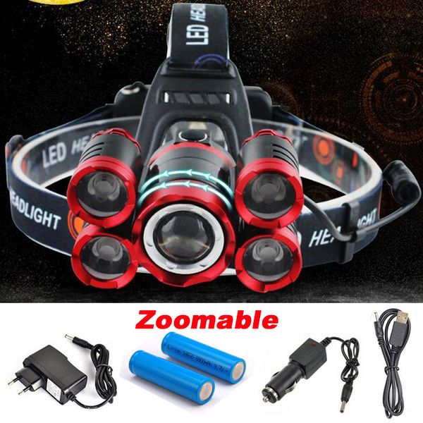 5*led xml t6 headlight 20000 lumens 4mode zoomable headlamp rechargeable head lamp flashlight+2*18650 battery+ac/dc charger
5*led xml t6 headlight 20000 lumens 4mode zoomable headlamp rechargeable head lamp flashlight+2*18650 battery+ac/dc charger