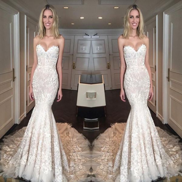 2019 new white ivory bridal wedding dress mermaid sweetheart sleeveless backless appliques long vestidos de novia wedding gowns
2019 new white ivory bridal wedding dress mermaid sweetheart sleeveless backless appliques long vestidos de novia wedding gowns
