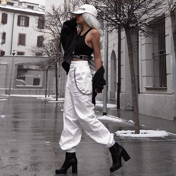 safari style casual hip hop womens cargo pants high waist solid high waist trousers full length joggers sweatpants, Black;white
safari style casual hip hop womens cargo pants high waist solid high waist trousers full length joggers sweatpants, Black;white