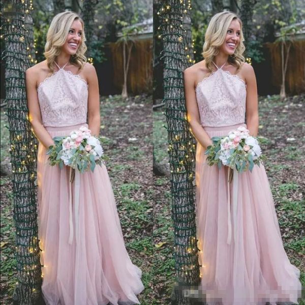 halter pink bridesmaid dresses tulle lace floor length long maid of honor dress wedding guest gown, White;pink
halter pink bridesmaid dresses tulle lace floor length long maid of honor dress wedding guest gown, White;pink