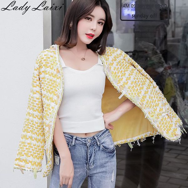 2018 autumn winter fashion tweed jacket yellow jacket outerwear long sleeve casual coats jackets, Black;brown
2018 autumn winter fashion tweed jacket yellow jacket outerwear long sleeve casual coats jackets, Black;brown