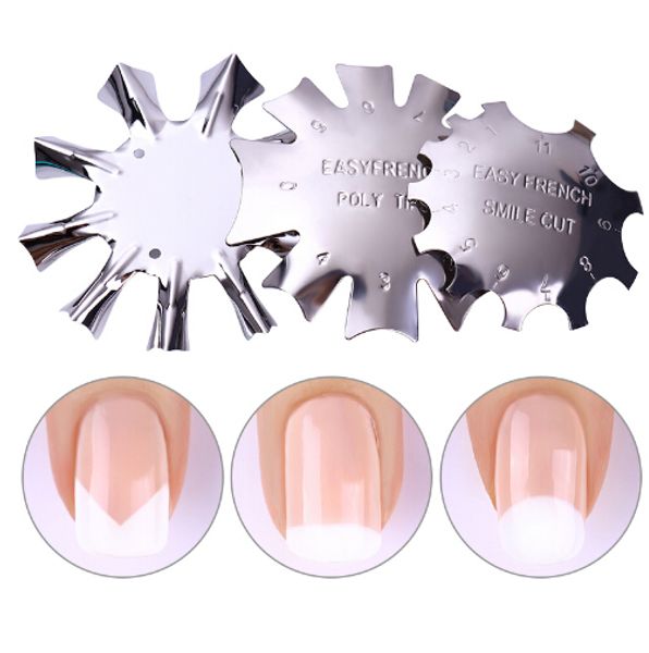 Easy French Line Edge Smile Cutter Nail Stencil Edge Trimmer Multi-size Nail Manicure Nail Art Styling Tool Set