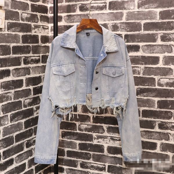 female high street holes short jacket vintage design long sleeve denim cardigan frayed flash autumn student girl coat outerwear, Black;brown
female high street holes short jacket vintage design long sleeve denim cardigan frayed flash autumn student girl coat outerwear, Black;brown