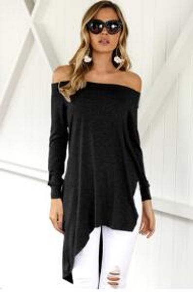 nightclub women b3751 fashion shirts shoulder tees blusas sleeve loose casual irregular blouse t-shirt long women's clothing fbur, Black
nightclub women b3751 fashion shirts shoulder tees blusas sleeve loose casual irregular blouse t-shirt long women's clothing fbur, Black