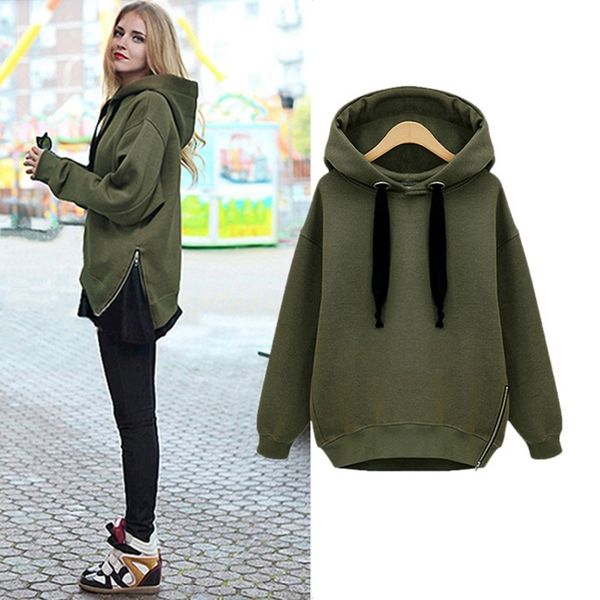 women hoodies sweatershirt 2017 fashion side zipper ladies fleece spring winter long sleeve casual hooded female pullover solid, Black
women hoodies sweatershirt 2017 fashion side zipper ladies fleece spring winter long sleeve casual hooded female pullover solid, Black
