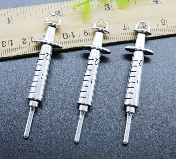 wholesale 20pcs / lot retro ancient silver mini syringe alloy charms pendant jewelry making diy keychain pendant 29x25mm, Bronze;silver
wholesale 20pcs / lot retro ancient silver mini syringe alloy charms pendant jewelry making diy keychain pendant 29x25mm, Bronze;silver