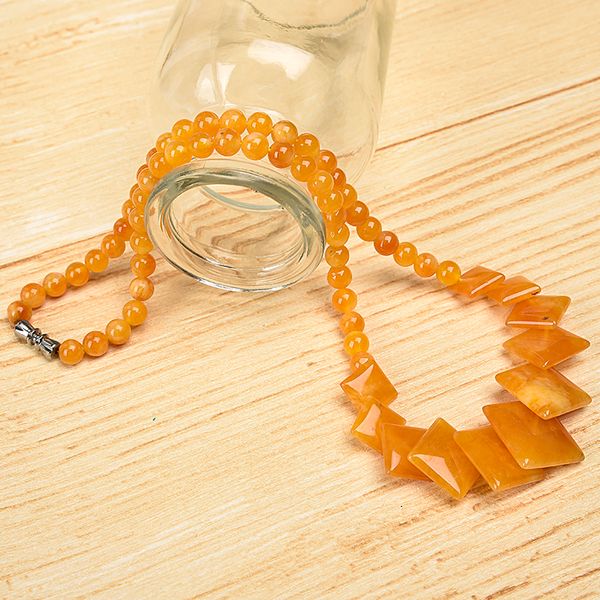 6 mm-19 mm the golden color add sheen yellow paired with straddle beads z jasper necklace its luckily necklace, Silver
6 mm-19 mm the golden color add sheen yellow paired with straddle beads z jasper necklace its luckily necklace, Silver