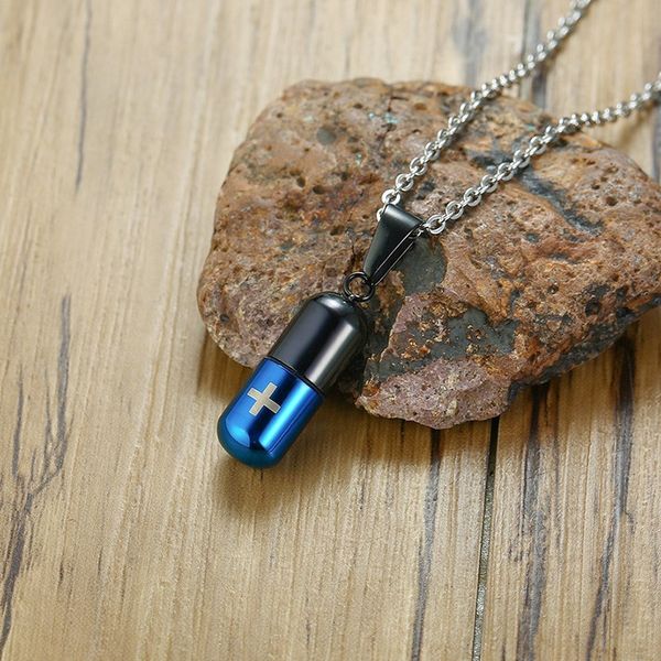 men necklace pills pendant stainless steel medication openable ash cremation jewelry four colors, Silver
men necklace pills pendant stainless steel medication openable ash cremation jewelry four colors, Silver