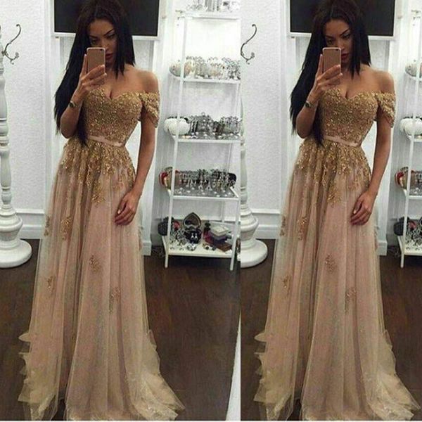 Champagne Lace Beaded Arabic Evening Dresses Sweetheart A-line Tulle Prom Dresses Vintage Cheap Formal Party Gowns
Champagne Lace Beaded Arabic Evening Dresses Sweetheart A-line Tulle Prom Dresses Vintage Cheap Formal Party Gowns