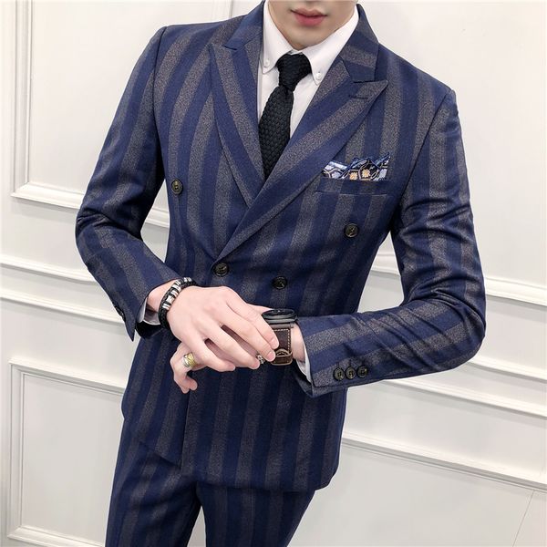 suit men autumn new british gentleman style stripe slim fit three-piece suits casual formal wear costume homme wedding suit, White;black
suit men autumn new british gentleman style stripe slim fit three-piece suits casual formal wear costume homme wedding suit, White;black