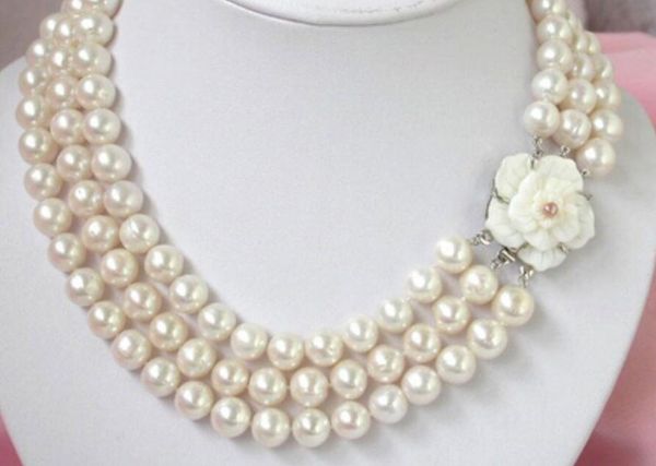 new style **wonderful big 9mm 3strands white pearl necklace cameo clasp fashion wedding party jewellery, Silver
new style **wonderful big 9mm 3strands white pearl necklace cameo clasp fashion wedding party jewellery, Silver