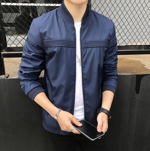 men's designer jacket 2018 new casual jacket slim men's fashion stand collar jacket men's outerwear coats, Black;brown
men's designer jacket 2018 new casual jacket slim men's fashion stand collar jacket men's outerwear coats, Black;brown