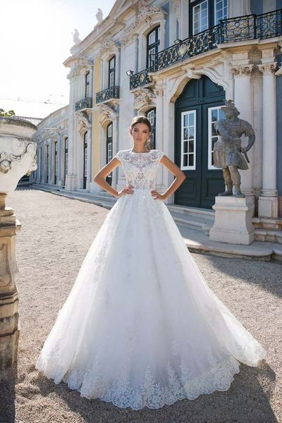 custom milla nova lace wedding dresses 2018 with applique beaded cap sleeves court train a line wedding bridal gowns, White
custom milla nova lace wedding dresses 2018 with applique beaded cap sleeves court train a line wedding bridal gowns, White