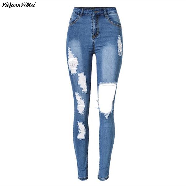 yiquanyimei pencil pants ripped jeans for woman skinny high waist jeans woman hole denim pants capris distressed jean pantalon, Blue
yiquanyimei pencil pants ripped jeans for woman skinny high waist jeans woman hole denim pants capris distressed jean pantalon, Blue