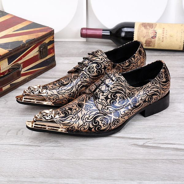 new arrival designer men dress shoes fashion metal charm toe aged printing shoes for men lacing leather shoes size 5.5-12, Black
new arrival designer men dress shoes fashion metal charm toe aged printing shoes for men lacing leather shoes size 5.5-12, Black