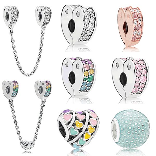dorapang 100% 925 sterling silver new heart-shaped zircon colorful safety clip security chain bubble beaded diy bracelet gift jewelry, Black
dorapang 100% 925 sterling silver new heart-shaped zircon colorful safety clip security chain bubble beaded diy bracelet gift jewelry, Black