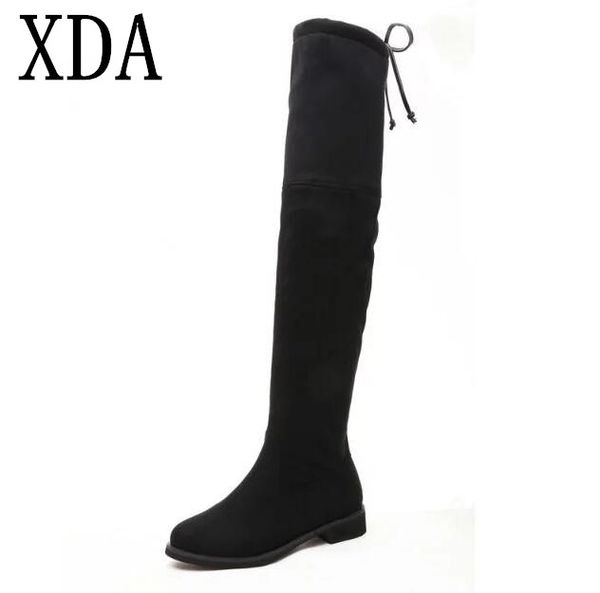 xda new quality women boots elastic fabric suede knee-high boots flat comfortable thigh high, Black
xda new quality women boots elastic fabric suede knee-high boots flat comfortable thigh high, Black